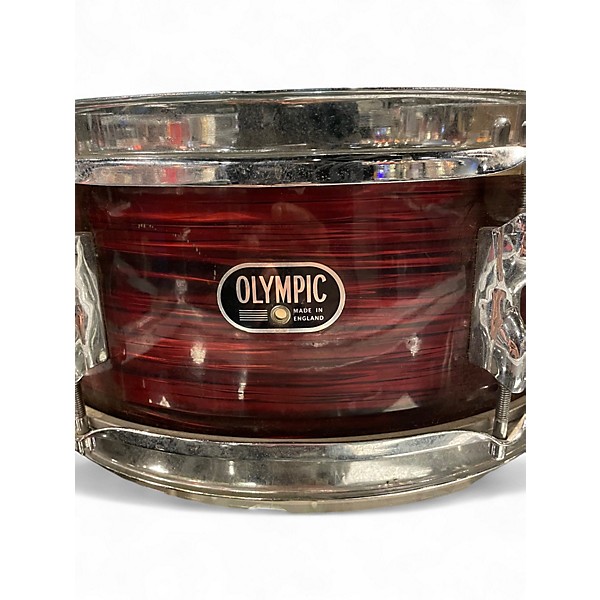 Vintage 1970s Olympic 14.25in 1182 RED SILK Drum