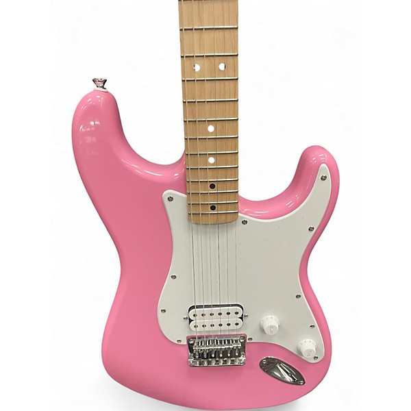 Used Squier Sonic Strat Pink Solid Body Electric Guitar