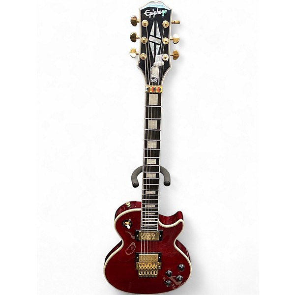 Used Epiphone Alex Lifeson Signature Les Paul Custom Axcess Ruby Solid Body Electric Guitar