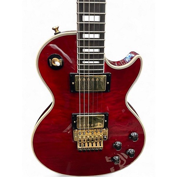Used Epiphone Alex Lifeson Signature Les Paul Custom Axcess Ruby Solid Body Electric Guitar
