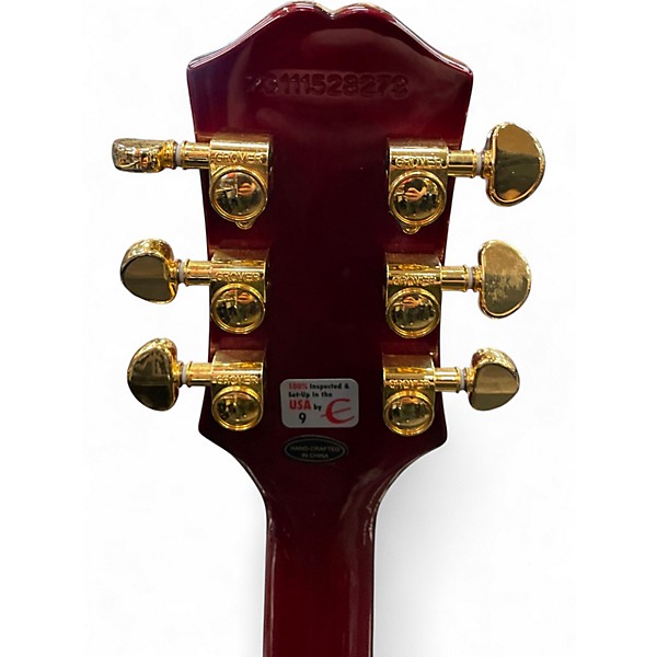 Used Epiphone Alex Lifeson Signature Les Paul Custom Axcess Ruby Solid Body Electric Guitar