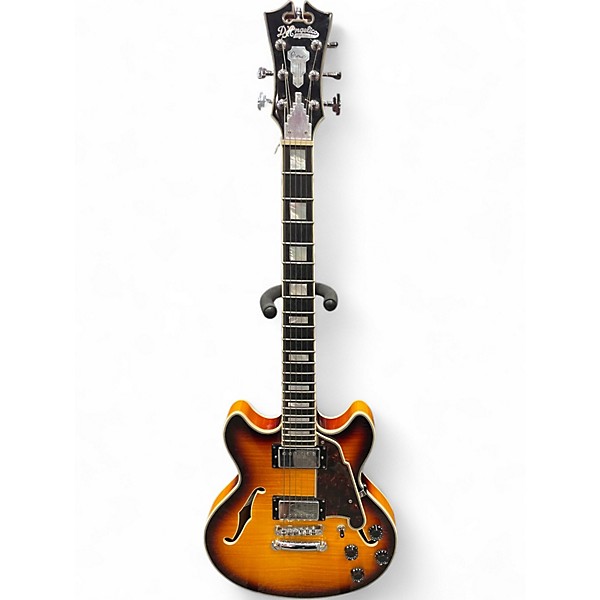 Used D'Angelico DAPMINIDCCSVSBCS Tobacco Burst Hollow Body Electric Guitar
