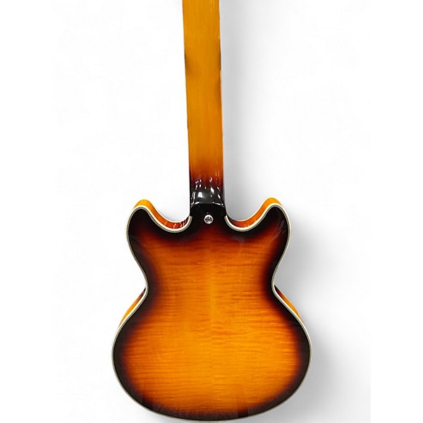 Used D'Angelico DAPMINIDCCSVSBCS Tobacco Burst Hollow Body Electric Guitar