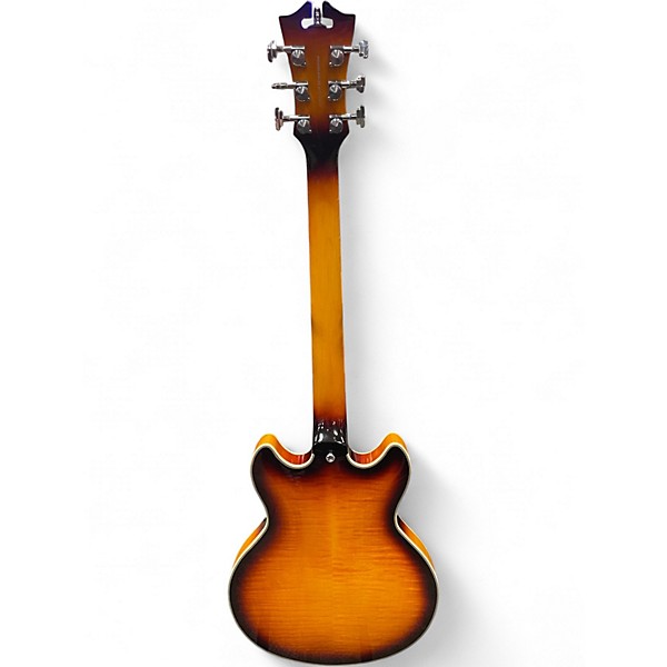 Used D'Angelico DAPMINIDCCSVSBCS Tobacco Burst Hollow Body Electric Guitar