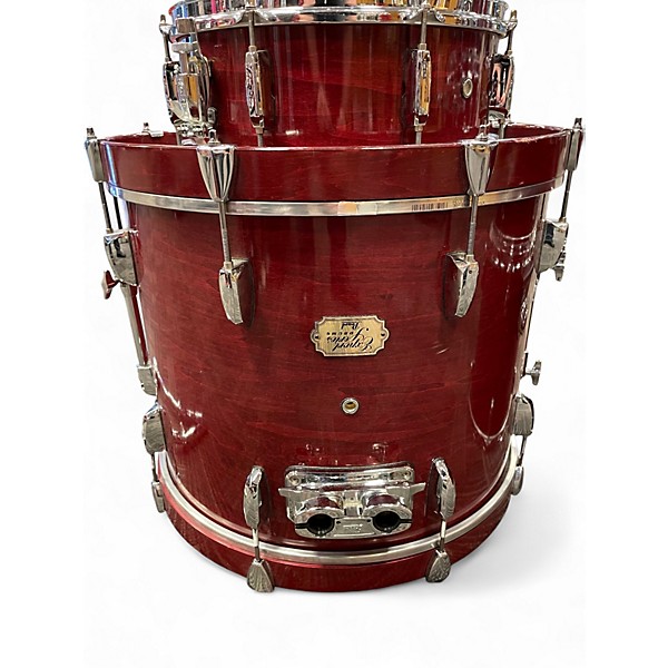 Used Pearl 5 Piece Export BURGUNDY STAIN Drum Kit