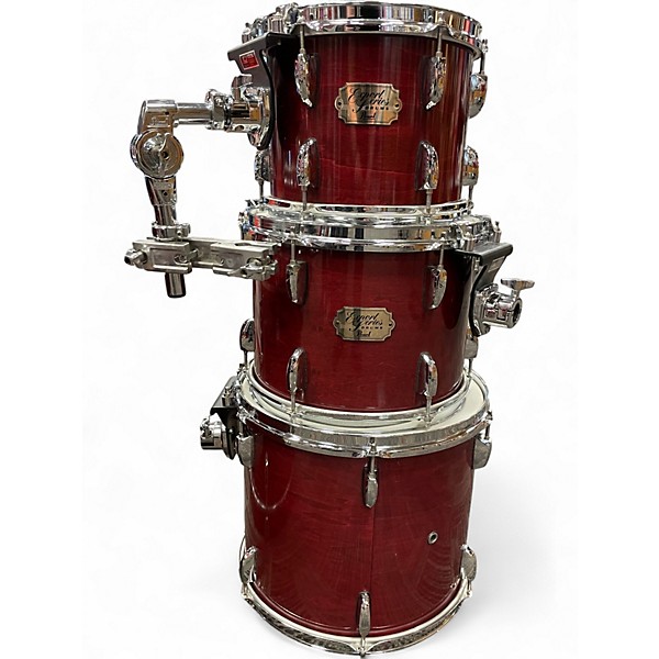 Used Pearl 5 Piece Export BURGUNDY STAIN Drum Kit