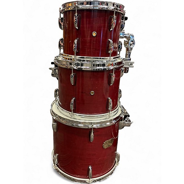 Used Pearl 5 Piece Export BURGUNDY STAIN Drum Kit