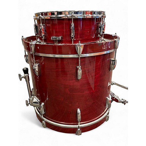Used Pearl 5 Piece Export BURGUNDY STAIN Drum Kit