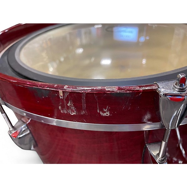Used Pearl 5 Piece Export BURGUNDY STAIN Drum Kit