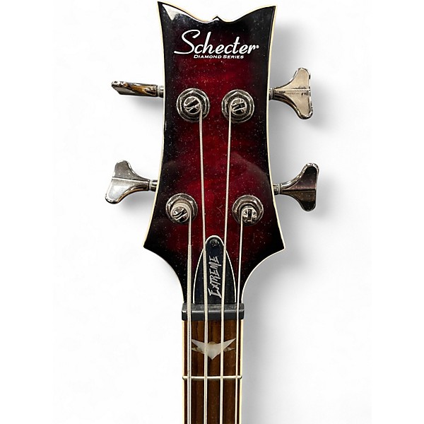 Used Schecter Guitar Research Stiletto Extreme 4 String Black Cherry Electric Bass Guitar