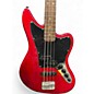 Used Squier Vintage Modified Jaguar Bass Special Crimson Red Transparent Electric Bass Guitar