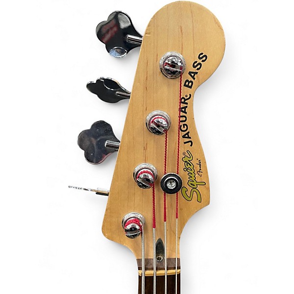 Used Squier Vintage Modified Jaguar Bass Special Crimson Red Transparent Electric Bass Guitar