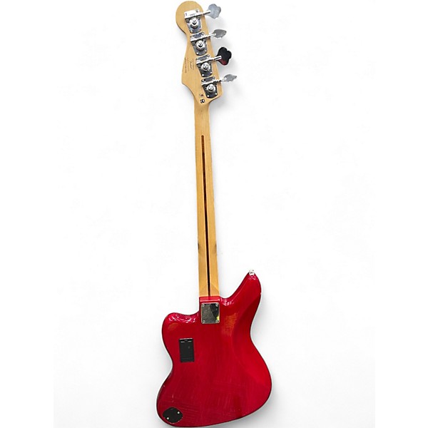 Used Squier Vintage Modified Jaguar Bass Special Crimson Red Transparent Electric Bass Guitar