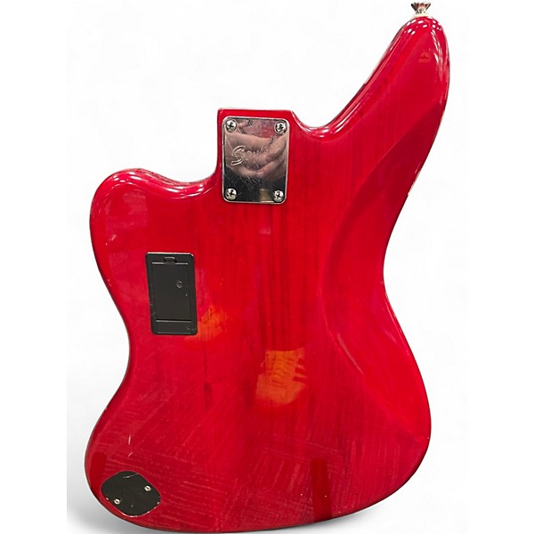 Used Squier Vintage Modified Jaguar Bass Special Crimson Red Transparent Electric Bass Guitar