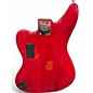 Used Squier Vintage Modified Jaguar Bass Special Crimson Red Transparent Electric Bass Guitar