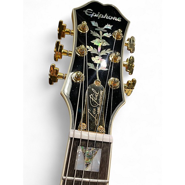 Used 2024 Epiphone 100th les paul Amber Solid Body Electric Guitar