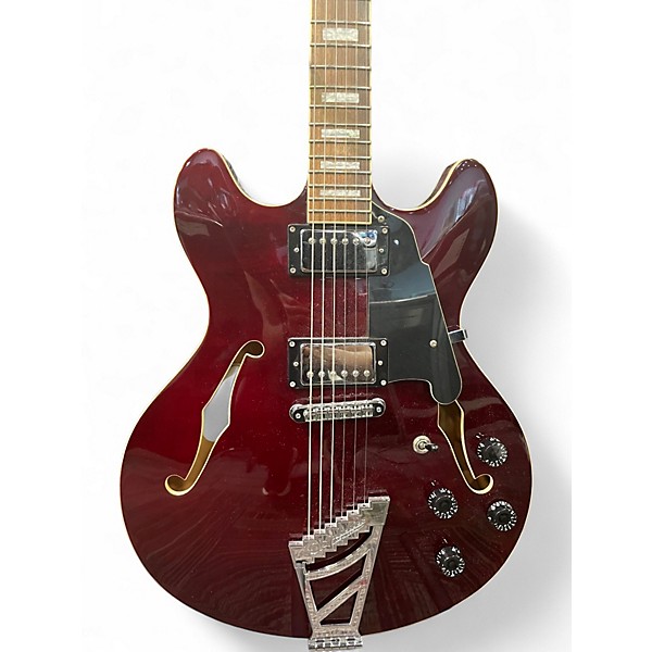 Used D'Angelico Premier Series DC Wine Red Hollow Body Electric Guitar