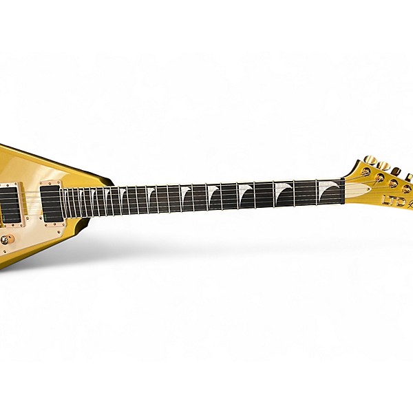 Used ESP KIRK HAMMET SIGNATURE V Metallic Gold Solid Body Electric Guitar