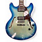 Used D'Angelico Premier Series DC Blue Burst Hollow Body Electric Guitar