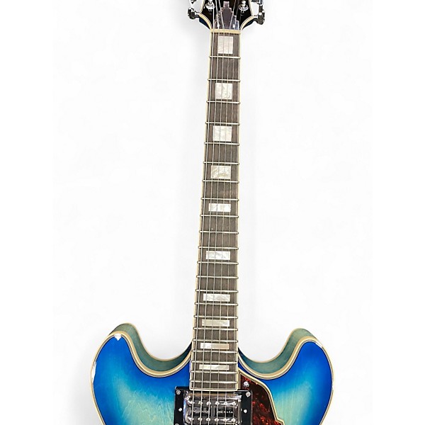 Used D'Angelico Premier Series DC Blue Burst Hollow Body Electric Guitar