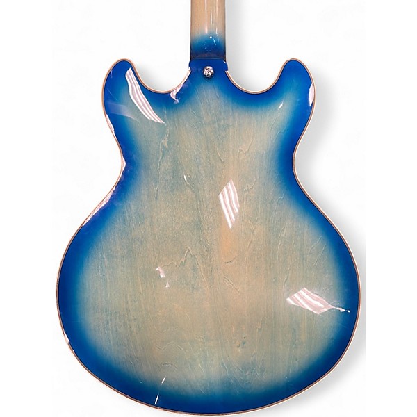 Used D'Angelico Premier Series DC Blue Burst Hollow Body Electric Guitar