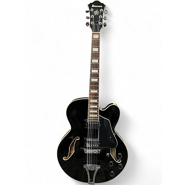 Used 2010s Ibanez AFS75 Artcore Black Hollow Body Electric Guitar