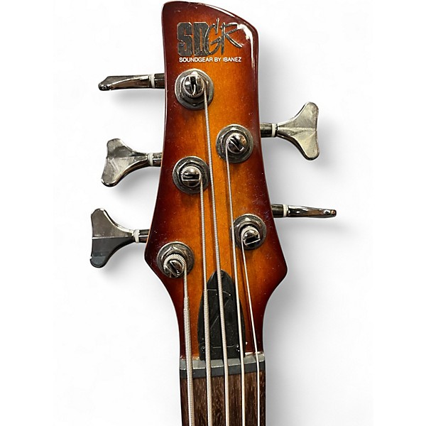 Used Ibanez SR375F 5 String Brown Sunburst Electric Bass Guitar