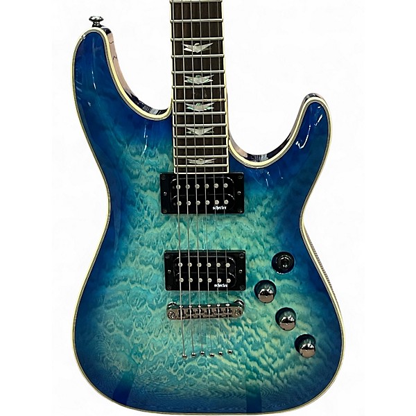 Used Schecter Guitar Research Omen 6 Blue Solid Body Electric Guitar