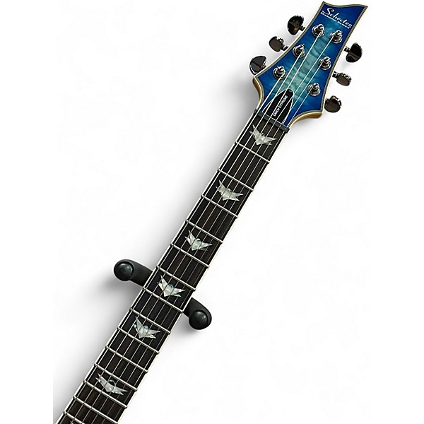Used Schecter Guitar Research Omen 6 Blue Solid Body Electric Guitar