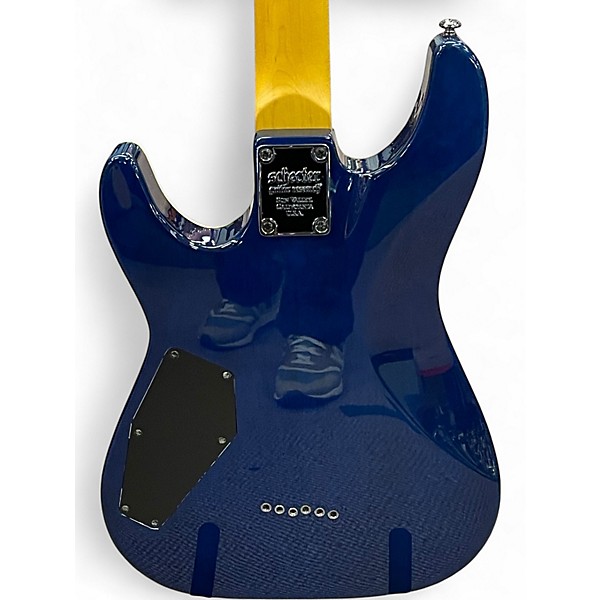 Used Schecter Guitar Research Omen 6 Blue Solid Body Electric Guitar