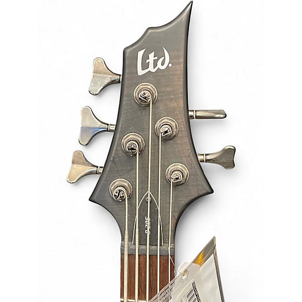 Used ESP LTD B205SM 5 String Trans Gray Electric Bass Guitar