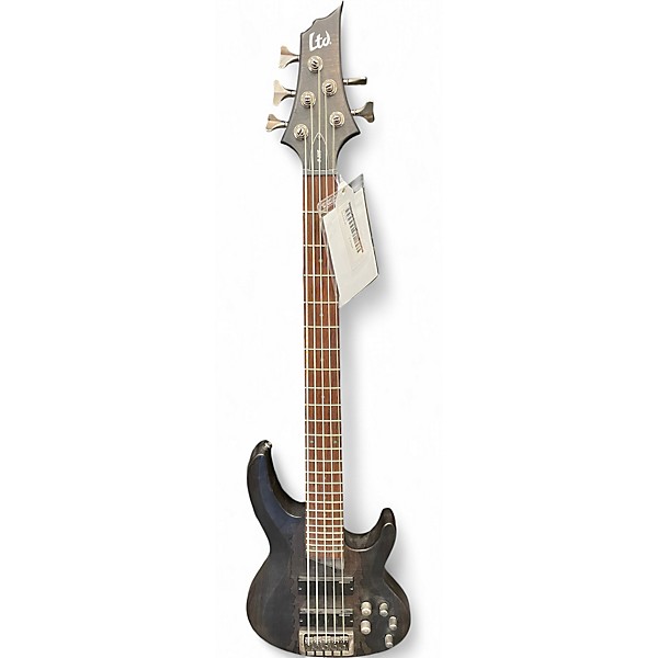 Used ESP LTD B205SM 5 String Trans Gray Electric Bass Guitar