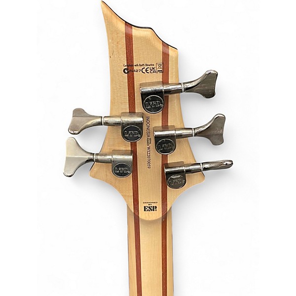 Used ESP LTD B205SM 5 String Trans Gray Electric Bass Guitar