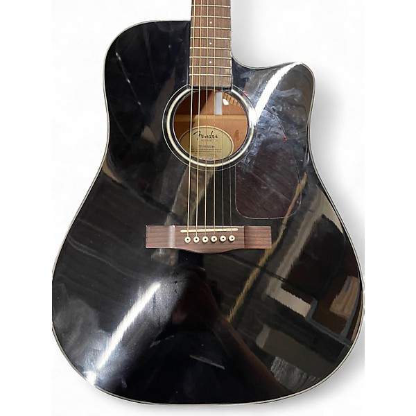 Used Fender CD140SCE Black Acoustic Electric Guitar