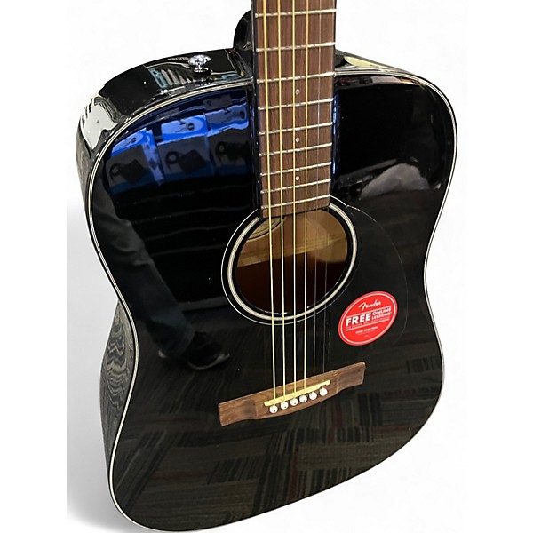 Used Fender CD60 Dreadnought w/case  Black Acoustic Guitar