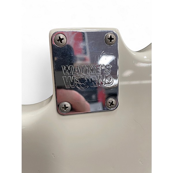 Used Squier Wayne's World Stratocaster White Solid Body Electric Guitar