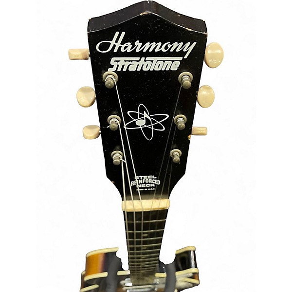 Vintage 1960s Harmony STRATOTONE 2 Color Sunburst Hollow Body Electric Guitar