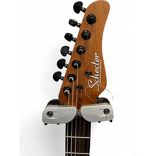 Used Schecter Guitar Research Diamond Series PT Black Fade Burst Burl Solid Body Electric Guitar