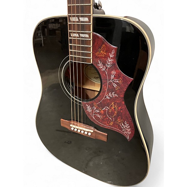 Used Epiphone hummingbird studio Black Acoustic Electric Guitar
