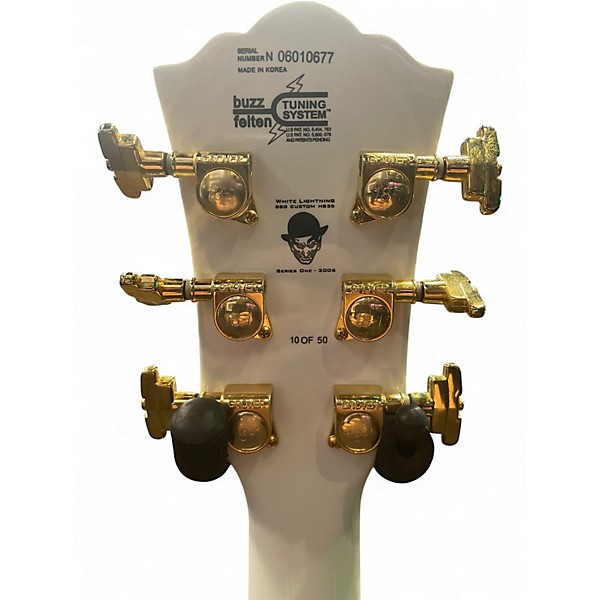 Used Washburn BSG CUSTOM HG35 WHITE LIGHTINING Hollow Body Electric Guitar