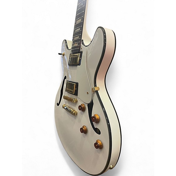 Used Washburn BSG CUSTOM HG35 WHITE LIGHTINING Hollow Body Electric Guitar