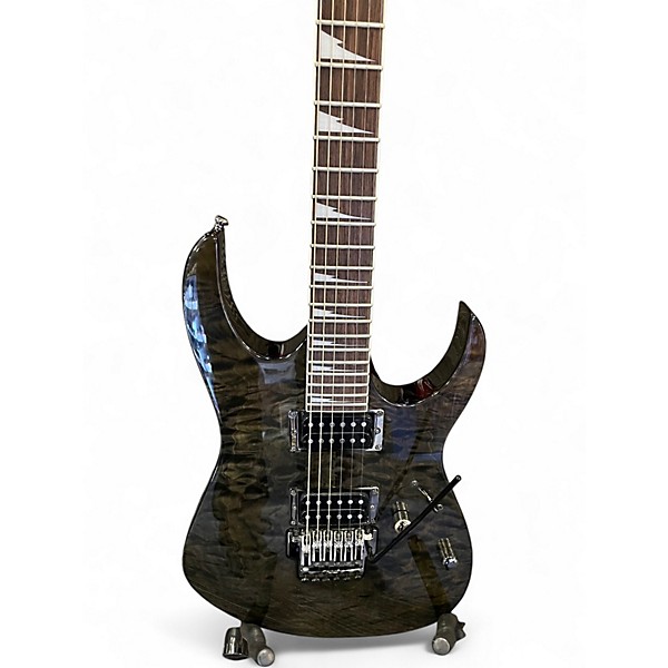 Used Ibanez RG320DXQM Trans Black Solid Body Electric Guitar