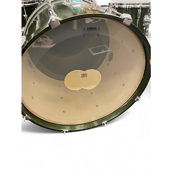 Used 1998 Yamaha 5 Piece Stage Custom Dark Green Drum Kit