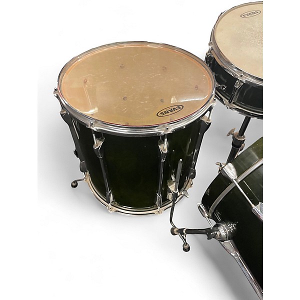 Used 1998 Yamaha 5 Piece Stage Custom Dark Green Drum Kit