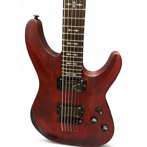 Used Schecter Guitar Research Omen 6 Trans Red Solid Body Electric Guitar