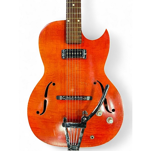 Used 1960s Kay 1PU SPEED DEMON Orange Hollow Body Electric Guitar