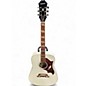 Used Epiphone Dove Pro White Acoustic Electric Guitar thumbnail
