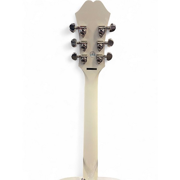 Used Epiphone Dove Pro White Acoustic Electric Guitar