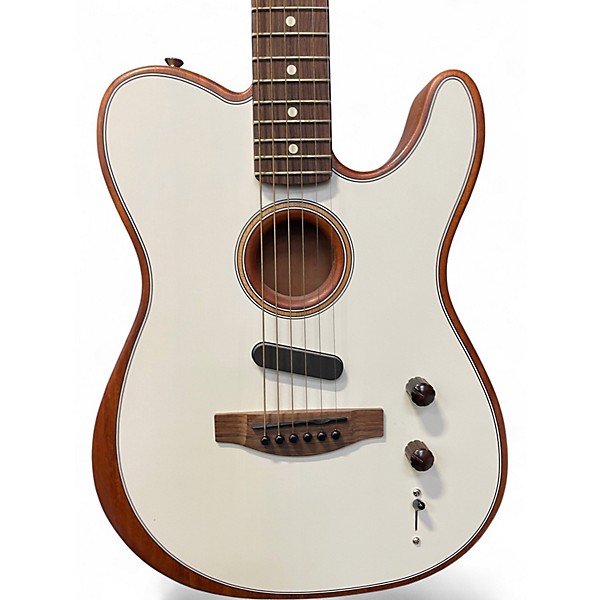 Used Fender Acoustasonic Player Telecaster artic white Acoustic Electric Guitar