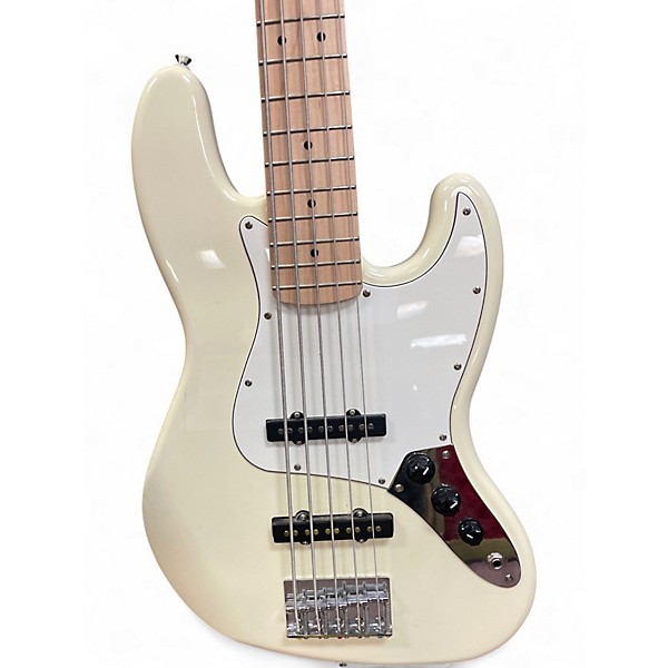 Used Squier Affinity Jazz Bass V 5 String White Electric Bass Guitar